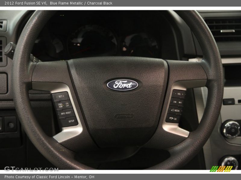 Blue Flame Metallic / Charcoal Black 2012 Ford Fusion SE V6