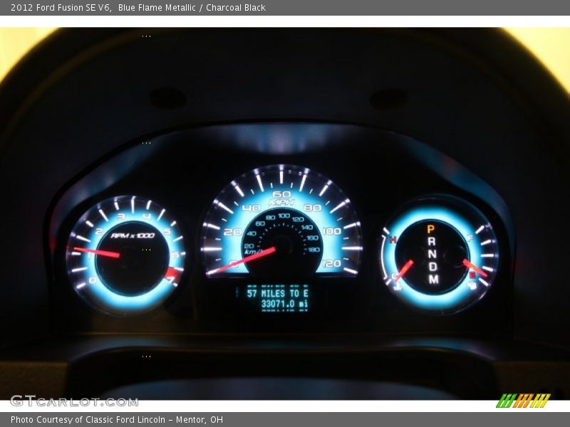 Blue Flame Metallic / Charcoal Black 2012 Ford Fusion SE V6