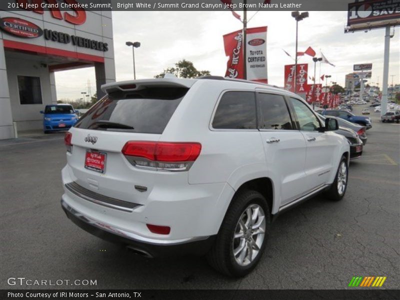 Bright White / Summit Grand Canyon Jeep Brown Natura Leather 2014 Jeep Grand Cherokee Summit