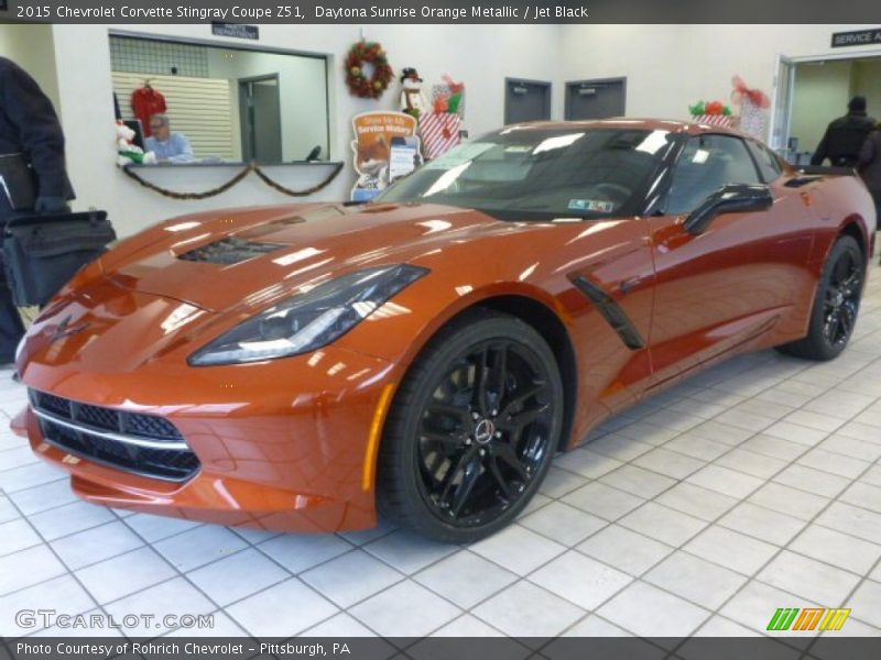 Daytona Sunrise Orange Metallic / Jet Black 2015 Chevrolet Corvette Stingray Coupe Z51