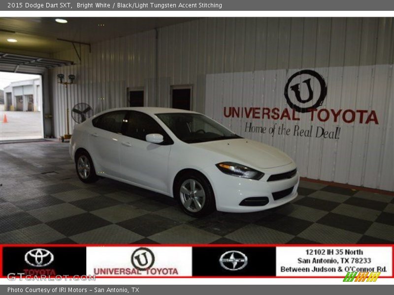 Bright White / Black/Light Tungsten Accent Stitching 2015 Dodge Dart SXT