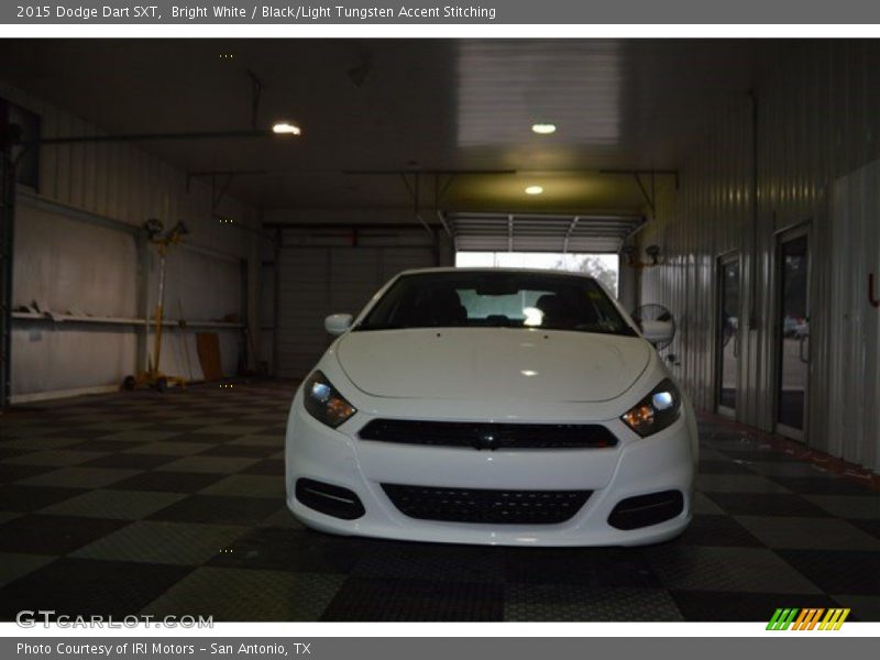 Bright White / Black/Light Tungsten Accent Stitching 2015 Dodge Dart SXT