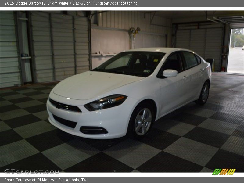 Bright White / Black/Light Tungsten Accent Stitching 2015 Dodge Dart SXT