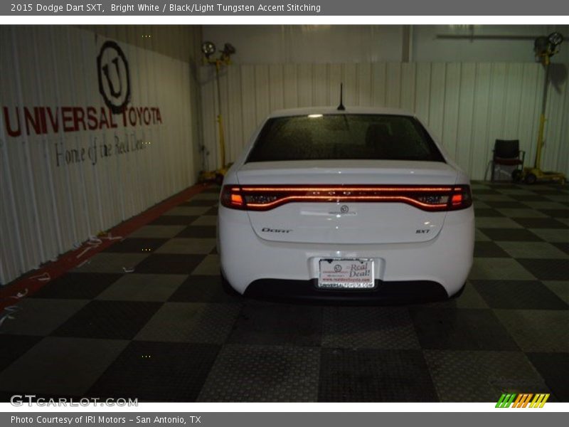 Bright White / Black/Light Tungsten Accent Stitching 2015 Dodge Dart SXT