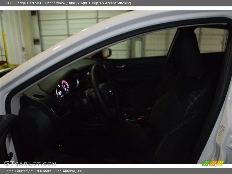 Bright White / Black/Light Tungsten Accent Stitching 2015 Dodge Dart SXT