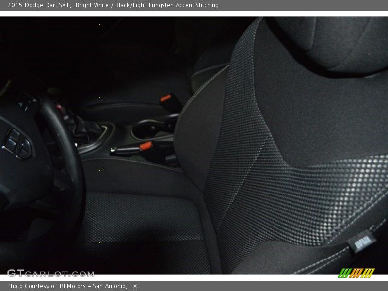 Bright White / Black/Light Tungsten Accent Stitching 2015 Dodge Dart SXT