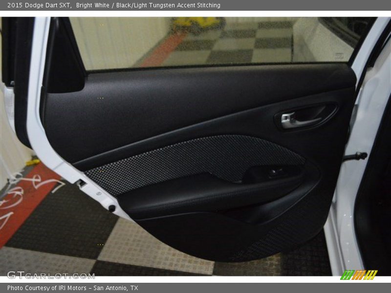 Bright White / Black/Light Tungsten Accent Stitching 2015 Dodge Dart SXT