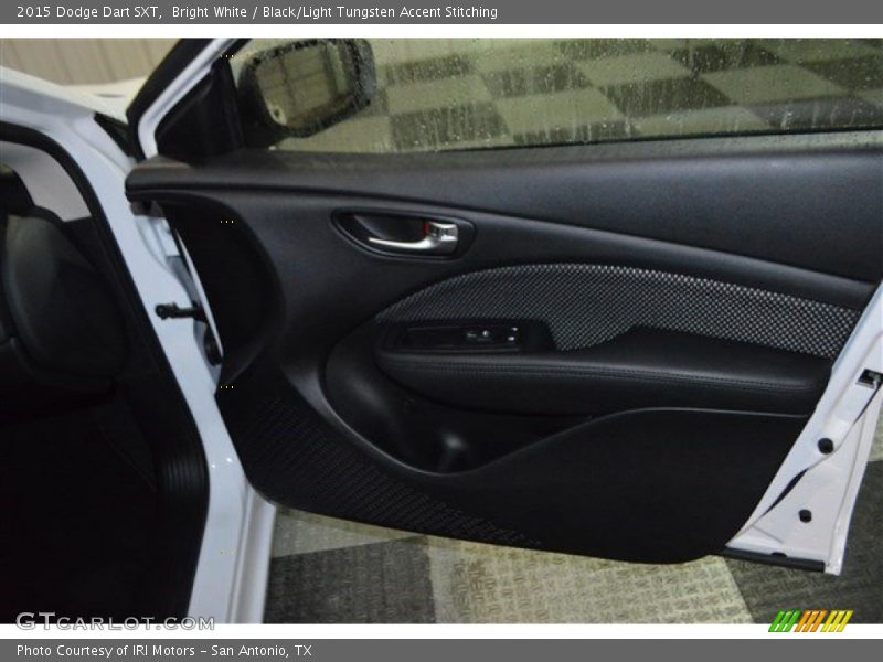 Bright White / Black/Light Tungsten Accent Stitching 2015 Dodge Dart SXT