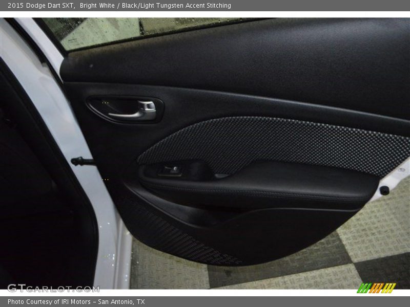 Bright White / Black/Light Tungsten Accent Stitching 2015 Dodge Dart SXT