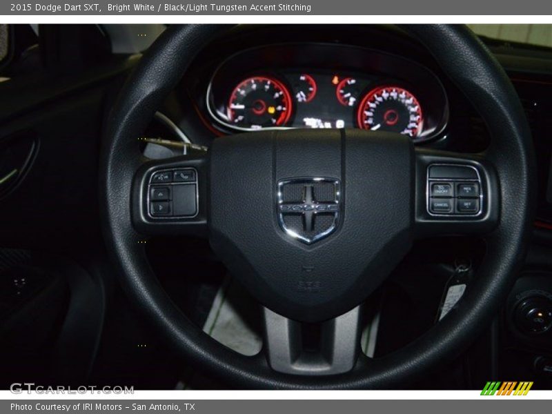 Bright White / Black/Light Tungsten Accent Stitching 2015 Dodge Dart SXT