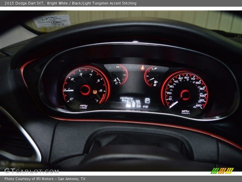 Bright White / Black/Light Tungsten Accent Stitching 2015 Dodge Dart SXT