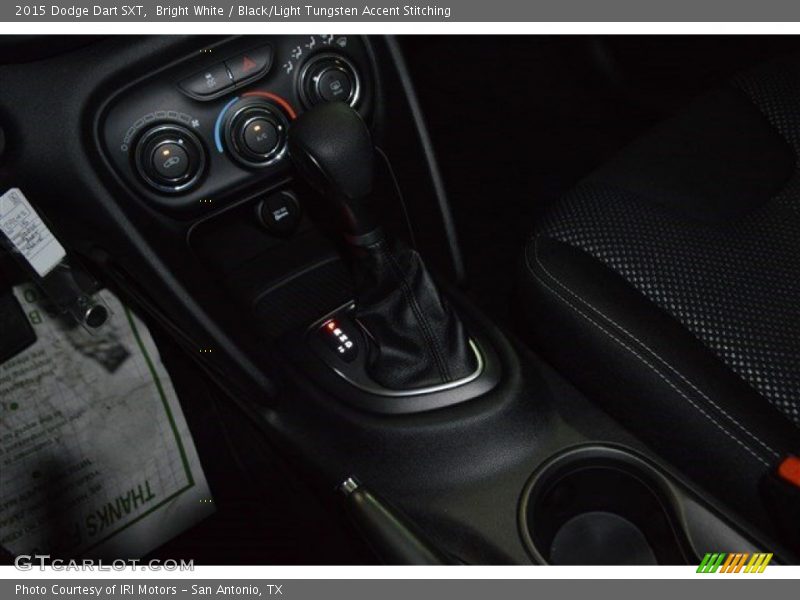 Bright White / Black/Light Tungsten Accent Stitching 2015 Dodge Dart SXT