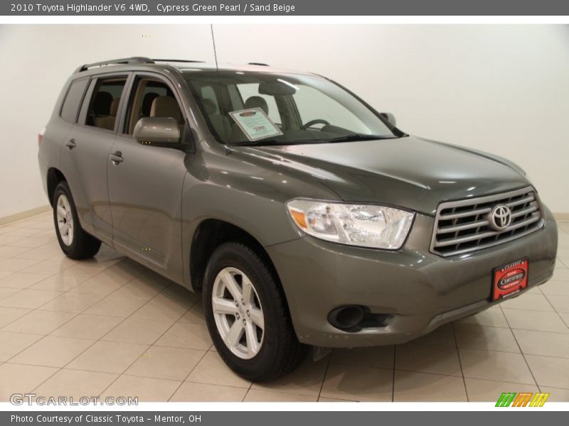 Cypress Green Pearl / Sand Beige 2010 Toyota Highlander V6 4WD