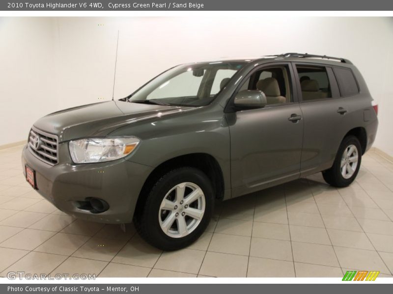 Cypress Green Pearl / Sand Beige 2010 Toyota Highlander V6 4WD
