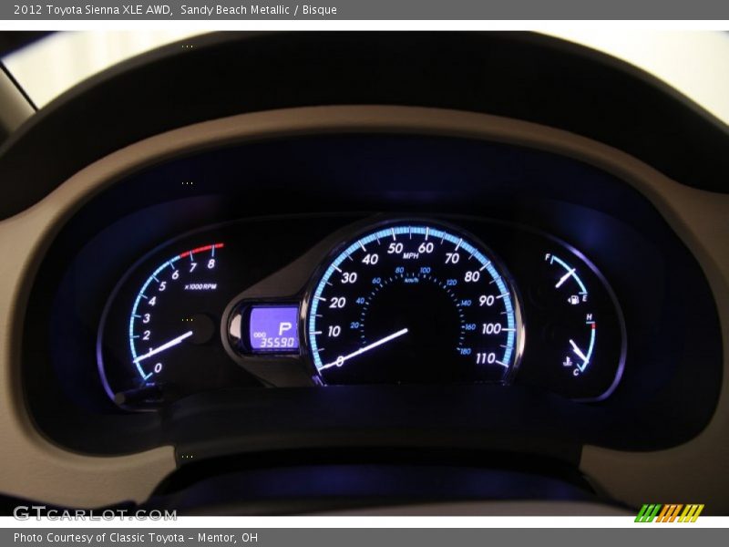  2012 Sienna XLE AWD XLE AWD Gauges