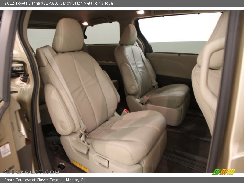 Rear Seat of 2012 Sienna XLE AWD
