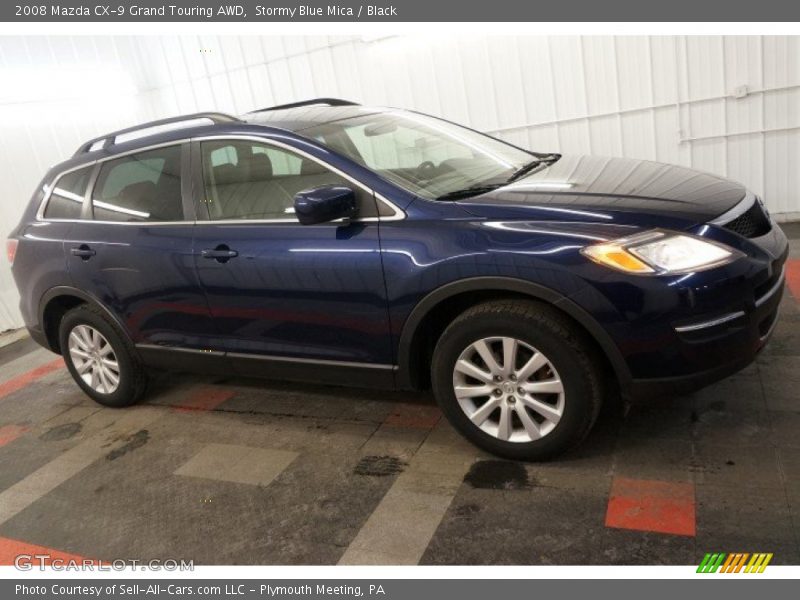 Stormy Blue Mica / Black 2008 Mazda CX-9 Grand Touring AWD