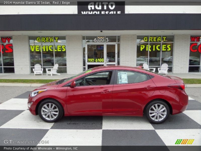 Red / Beige 2014 Hyundai Elantra SE Sedan