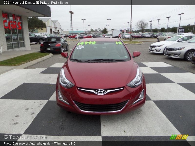 Red / Beige 2014 Hyundai Elantra SE Sedan