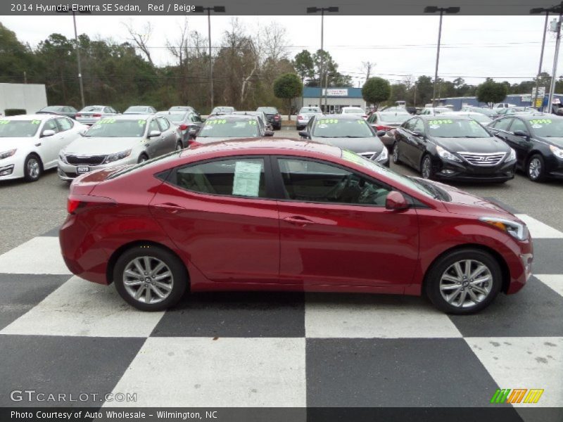 Red / Beige 2014 Hyundai Elantra SE Sedan