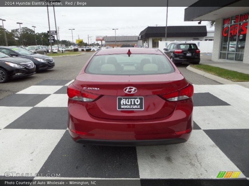 Red / Beige 2014 Hyundai Elantra SE Sedan