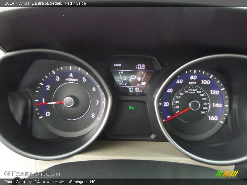 Red / Beige 2014 Hyundai Elantra SE Sedan