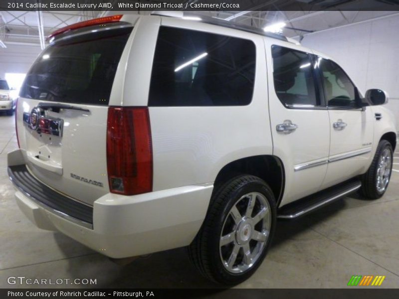 White Diamond Tricoat / Cashmere/Cocoa 2014 Cadillac Escalade Luxury AWD