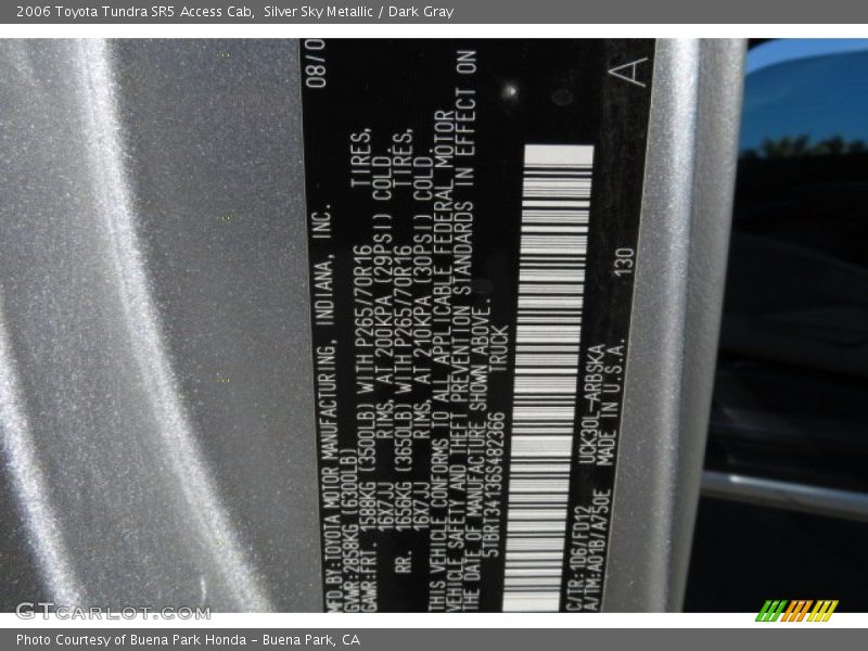 Silver Sky Metallic / Dark Gray 2006 Toyota Tundra SR5 Access Cab