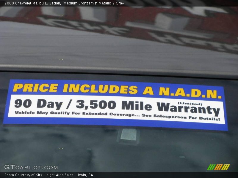 Medium Bronzemist Metallic / Gray 2000 Chevrolet Malibu LS Sedan