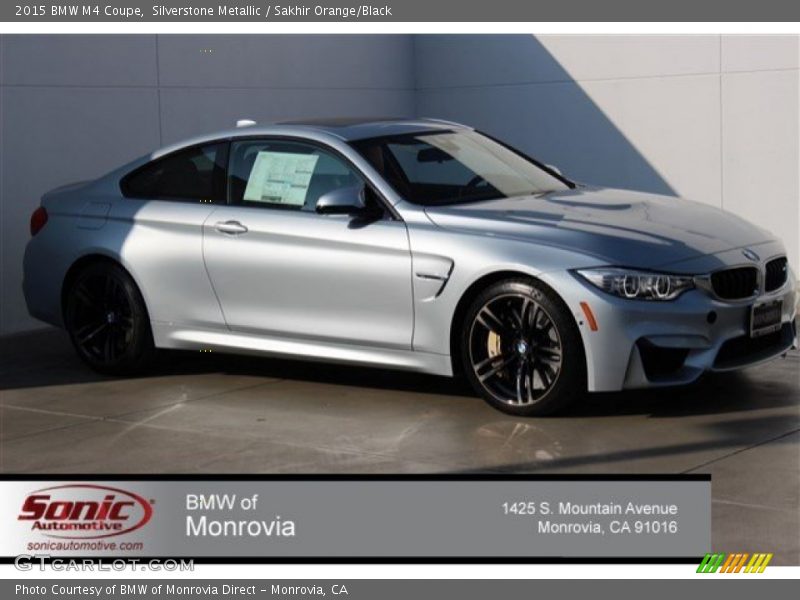 Silverstone Metallic / Sakhir Orange/Black 2015 BMW M4 Coupe