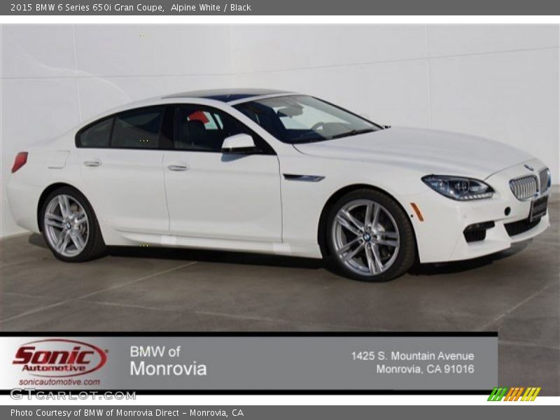 Alpine White / Black 2015 BMW 6 Series 650i Gran Coupe
