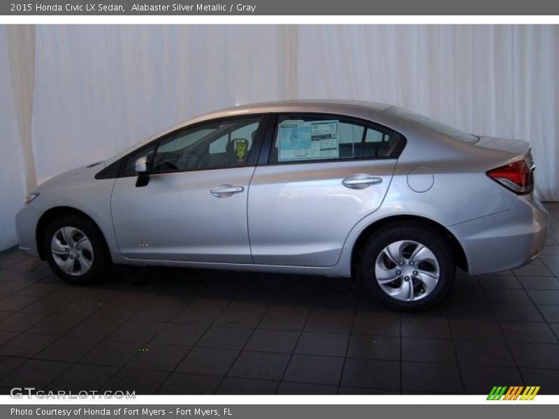 Alabaster Silver Metallic / Gray 2015 Honda Civic LX Sedan