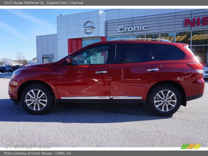Cayenne Red / Charcoal 2015 Nissan Pathfinder SL