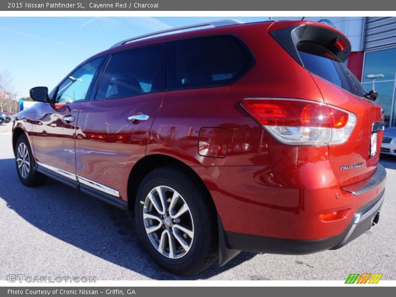 Cayenne Red / Charcoal 2015 Nissan Pathfinder SL