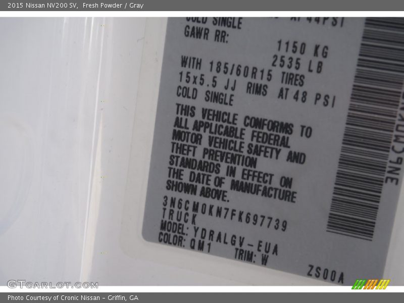 2015 NV200 SV Fresh Powder Color Code QM1
