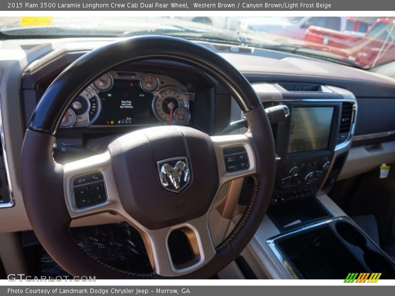 Western Brown / Canyon Brown/Light Frost Beige 2015 Ram 3500 Laramie Longhorn Crew Cab Dual Rear Wheel