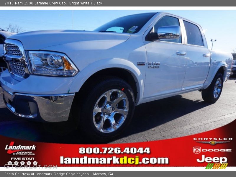 Bright White / Black 2015 Ram 1500 Laramie Crew Cab