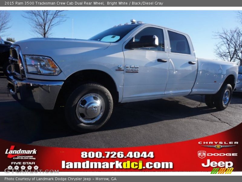 Bright White / Black/Diesel Gray 2015 Ram 3500 Tradesman Crew Cab Dual Rear Wheel
