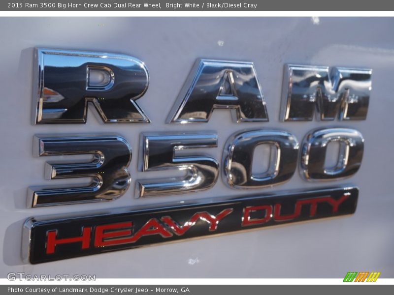 Bright White / Black/Diesel Gray 2015 Ram 3500 Big Horn Crew Cab Dual Rear Wheel