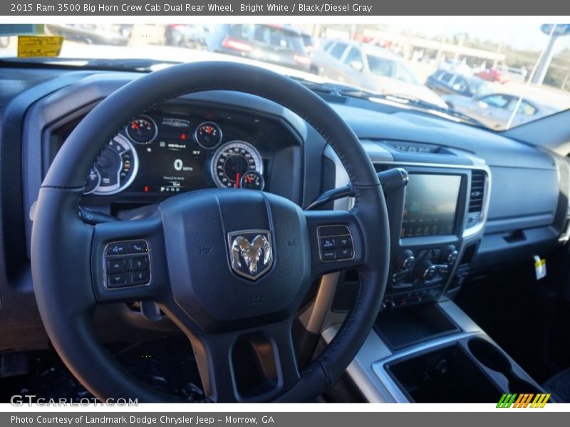 Bright White / Black/Diesel Gray 2015 Ram 3500 Big Horn Crew Cab Dual Rear Wheel