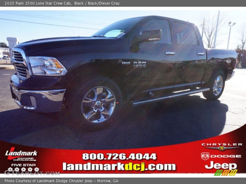 Black / Black/Diesel Gray 2015 Ram 1500 Lone Star Crew Cab