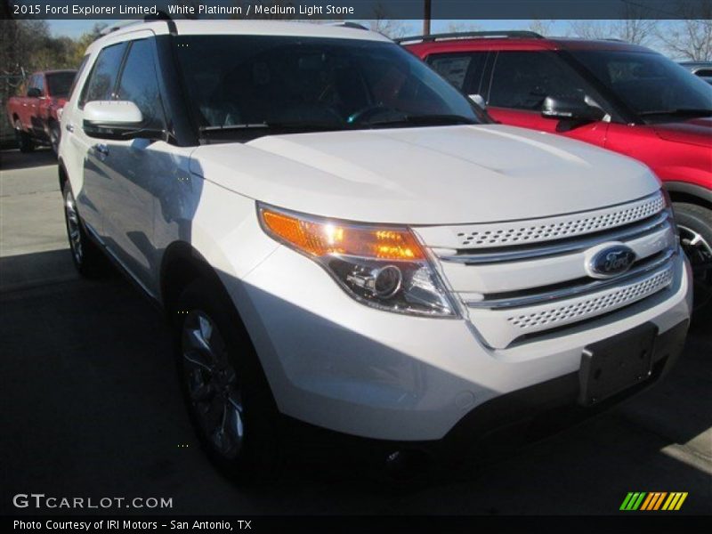 White Platinum / Medium Light Stone 2015 Ford Explorer Limited