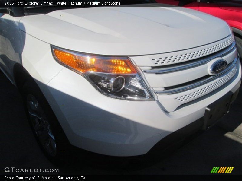 White Platinum / Medium Light Stone 2015 Ford Explorer Limited