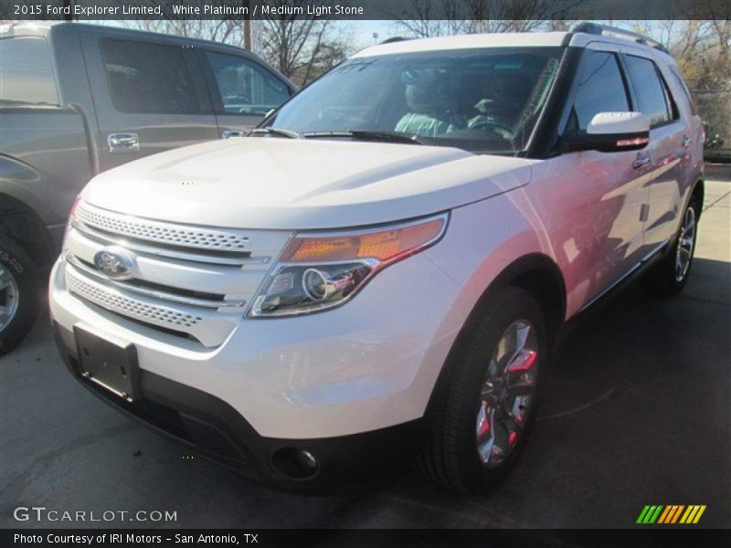 White Platinum / Medium Light Stone 2015 Ford Explorer Limited