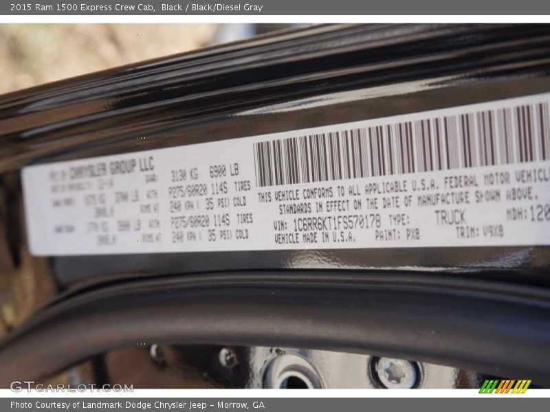 Black / Black/Diesel Gray 2015 Ram 1500 Express Crew Cab