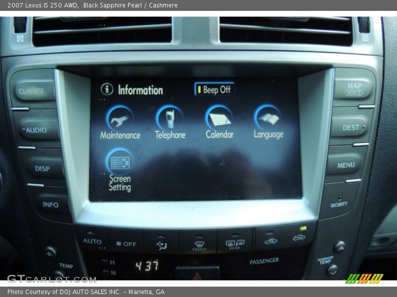 Black Sapphire Pearl / Cashmere 2007 Lexus IS 250 AWD