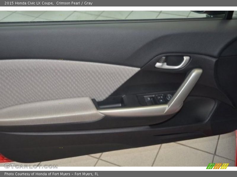 Crimson Pearl / Gray 2015 Honda Civic LX Coupe
