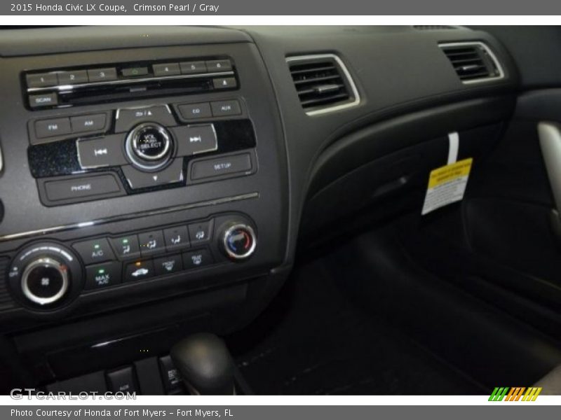 Crimson Pearl / Gray 2015 Honda Civic LX Coupe