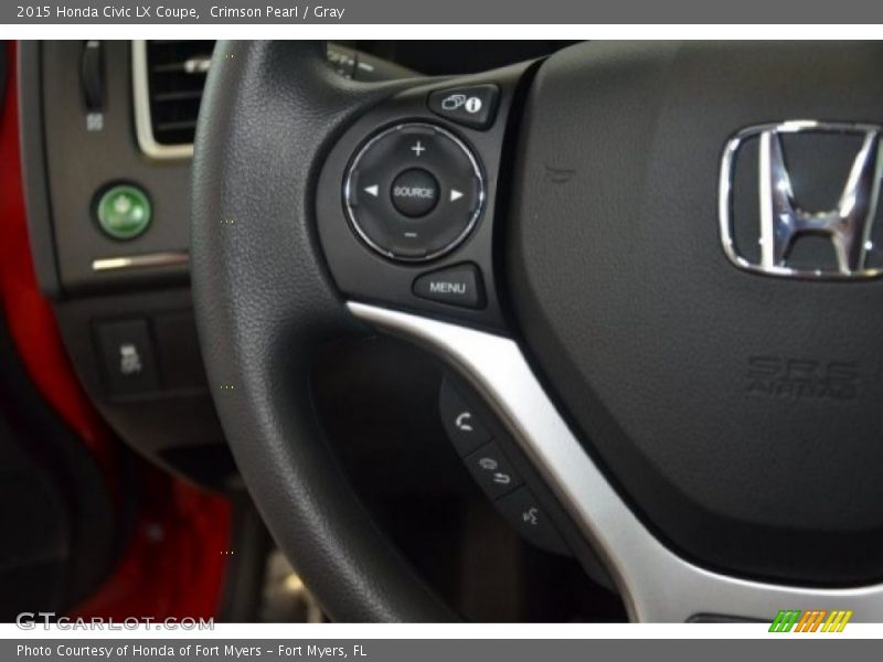 Crimson Pearl / Gray 2015 Honda Civic LX Coupe