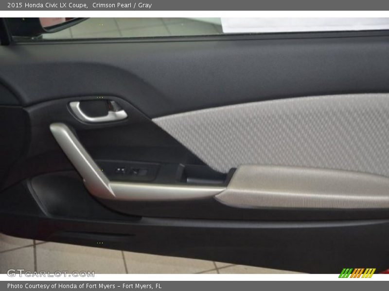 Crimson Pearl / Gray 2015 Honda Civic LX Coupe